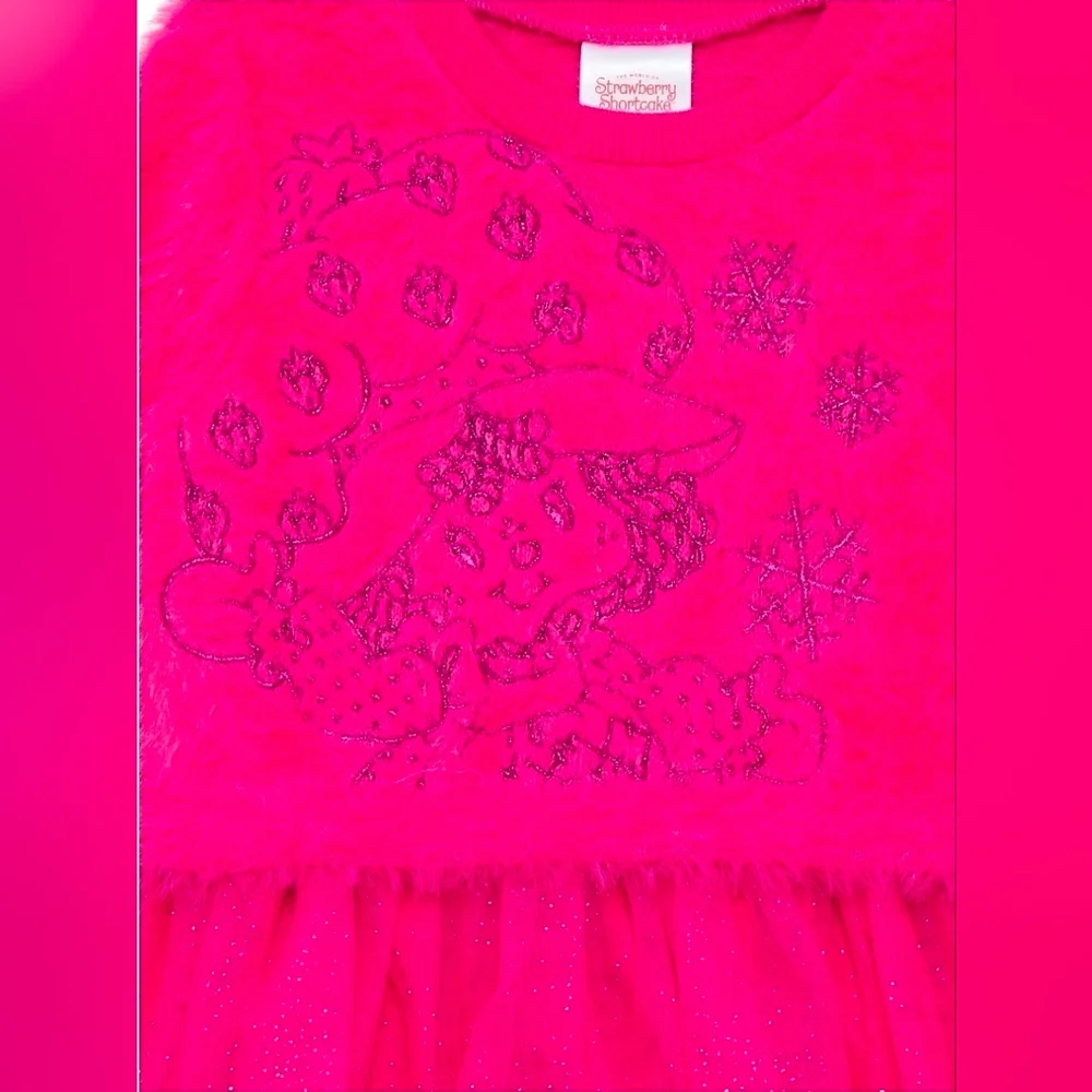 Starberry Shortcake Bright Pink Long Sleeve Dress, Wedding